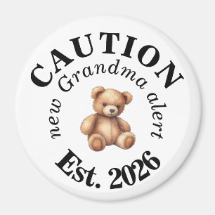 Cute CAUTION new Grandma alert Magnet
