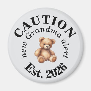 Cute CAUTION new Grandma alert Magnet