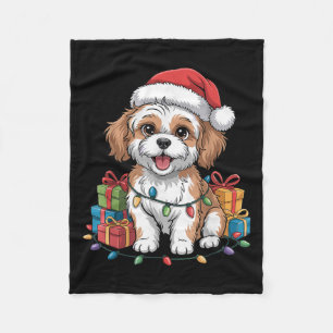 Cute Cavachon Christmas Xmas Design Funny Dog Love Fleece Blanket
