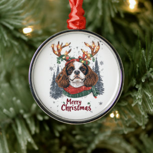 Cute Cavalier King Charles Dog Metal Tree Decoration