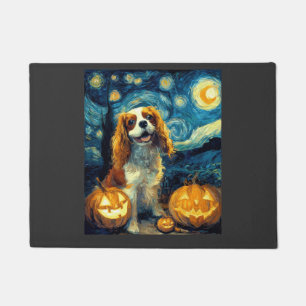 Cute Cavalier King Charles Spaniel Dog Halloween J Doormat