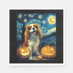 Cute Cavalier King Charles Spaniel Dog Halloween J Napkin