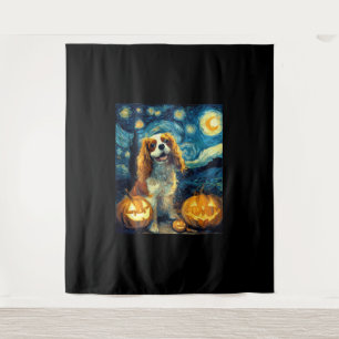 Cute Cavalier King Charles Spaniel Dog Halloween J Tapestry