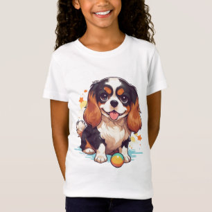Cute Cavalier King Charles Tricolor with a ball T-Shirt