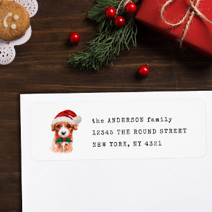 Cute Cavoodle Christmas Dog Return Address