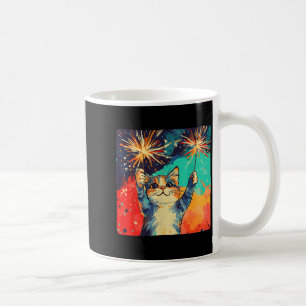 Cute Celebrating Cat For Happy New Year Lovers  Coffee Mug