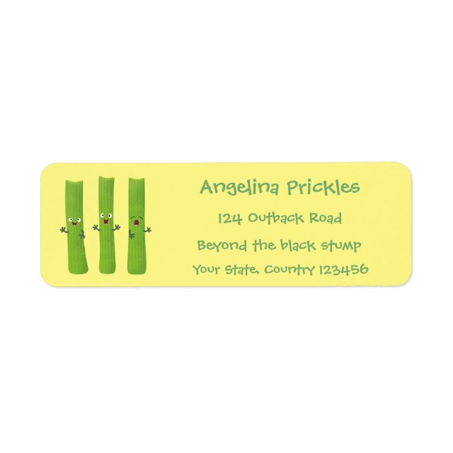 Cute celery sticks trio cartoon vegetables (Front)