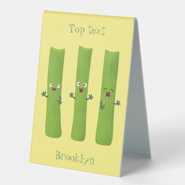 Cute celery sticks trio cartoon vegetables  (Front)