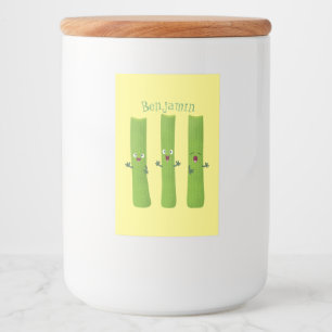 Cute celery sticks trio cartoon vegetables food label
