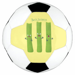 Cute celery sticks trio cartoon vegetables football