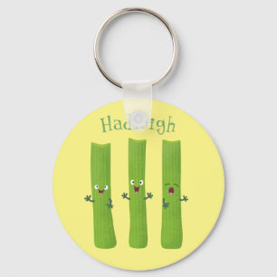 Cute celery sticks trio cartoon vegetables key ring