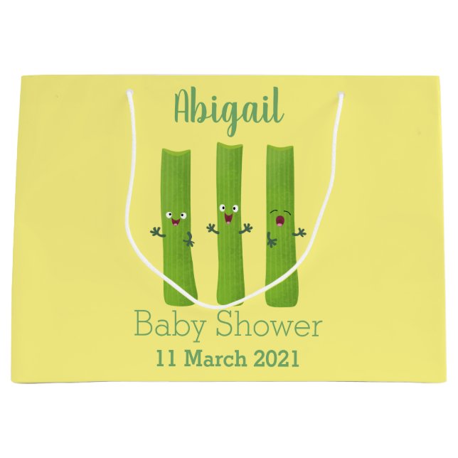 Cute celery sticks trio cartoon vegetables large gift bag (Front)
