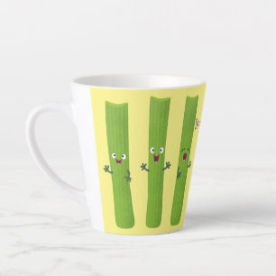 Cute celery sticks trio cartoon vegetables latte mug