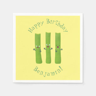 Cute celery sticks trio cartoon vegetables napkin
