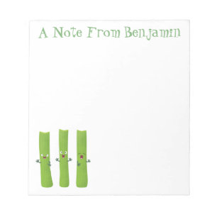 Cute celery sticks trio cartoon vegetables notepad