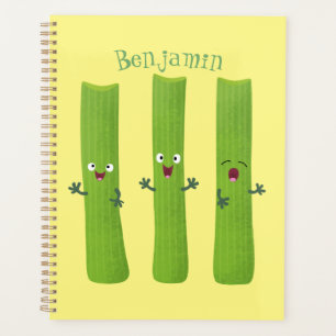 Cute celery sticks trio cartoon vegetables planner