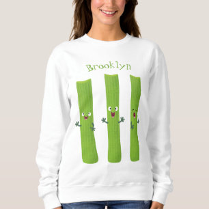 Cute celery sticks trio cartoon vegetables sweatshirt