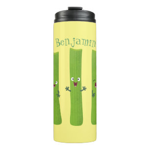 Cute celery sticks trio cartoon vegetables thermal tumbler