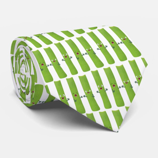 Cute celery sticks trio cartoon vegetables  tie (Rolled)
