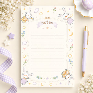Cute Celestial Bunny Lined Stationery Paper
