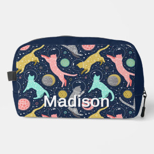 Cute Celestial Mystical Space Cats Personalised Dopp Kit