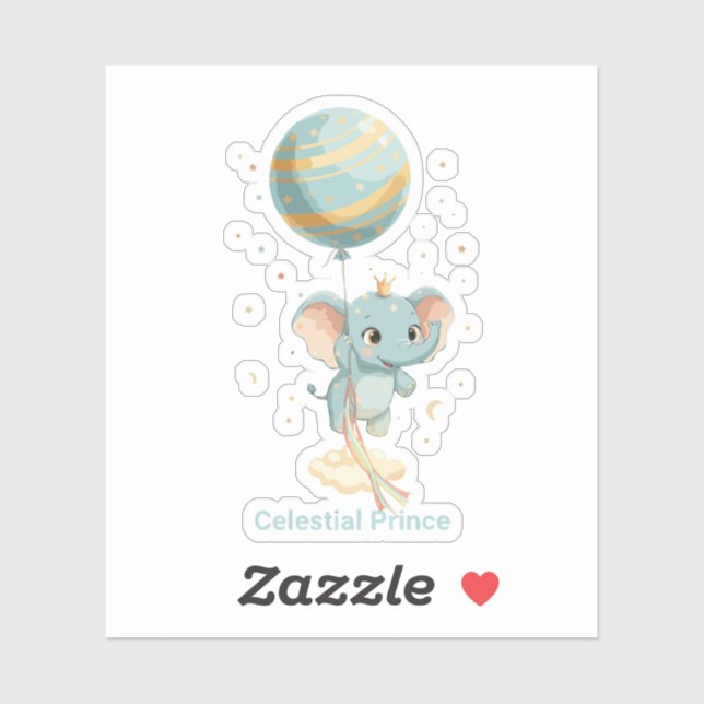 Cute Celestial Prince Elephant Balloon Stars Nurse (Sheet)