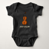 Cute Cellist Baby Shower Gag Gift  Baby Bodysuit (Front)