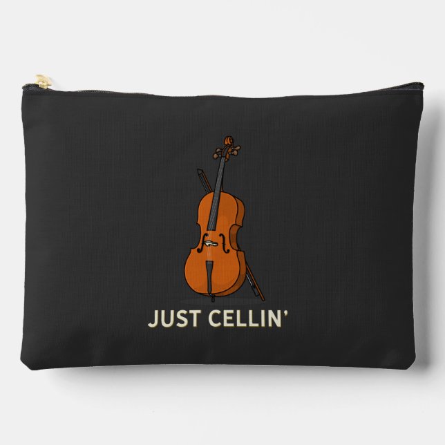 Cute Cellist Cello Player Gag Accessory Pouch (Front)