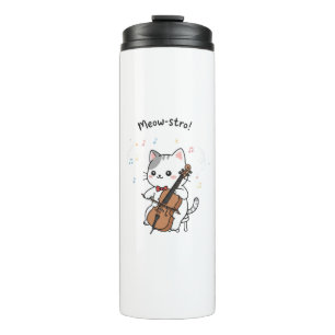Cute Cello Cat Musician  Thermal Tumbler