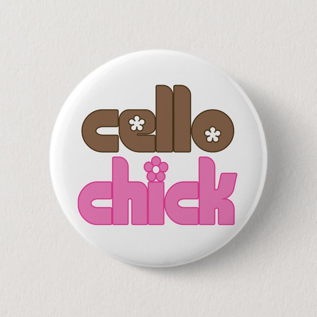 Cute Cello Chick 6 Cm Round Badge (Front)