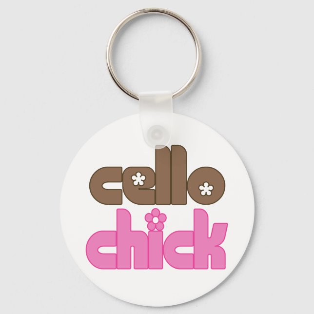 Cute Cello Chick Key Ring (Front)