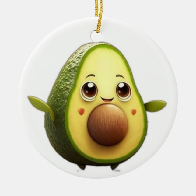 Cute Ceramic Circle Ornament (Front)