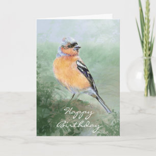 Cute Chaffinch, Happy Birthday, Bird Collection Card
