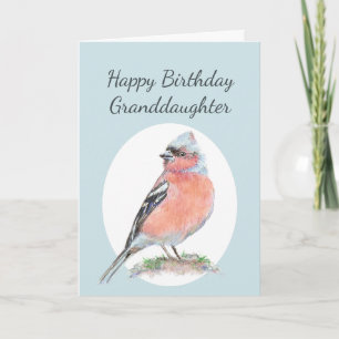 Cute Chaffinch, Happy Birthday Granddaughter Card