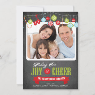 Cute Chalkboard Family Christmas Photo Card