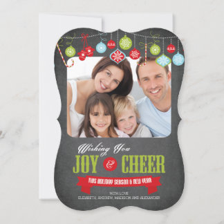 Cute Chalkboard Family Christmas Photo Card