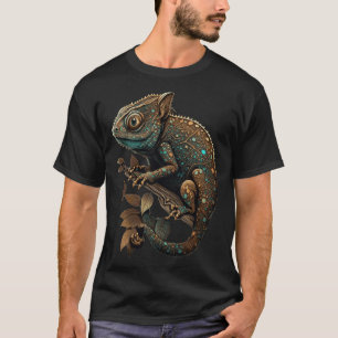 Cute Chameleon Illustration Amphibian Lizard Repti T-Shirt
