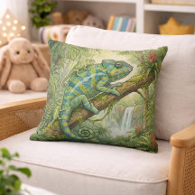 Cute Chameleon Mama And Baby Jungle Animals