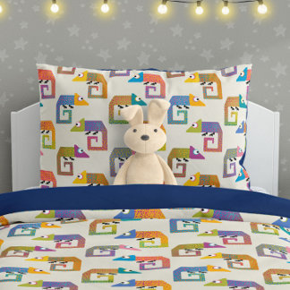 Cute Chameleon Pattern on Cream Pillowcase