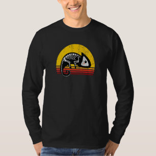 Cute Chameleon Skeleton Retro Vintage Halloween Co T-Shirt