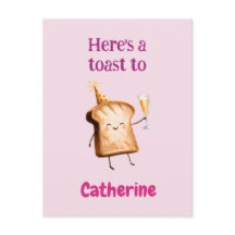 Cute Champagne Toast Character for Women, Bubbly 