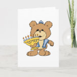 cute Chanukah  hanukkah Menorah teddy bear Holiday Card<br><div class="desc">Such a cute little bear expressing emotion and action.  Provided by Dooni Designs.  Great gift for teddy bear collectors,  kids. or just anyone who loves bears and needs a smile.  Many products are customisable!</div>