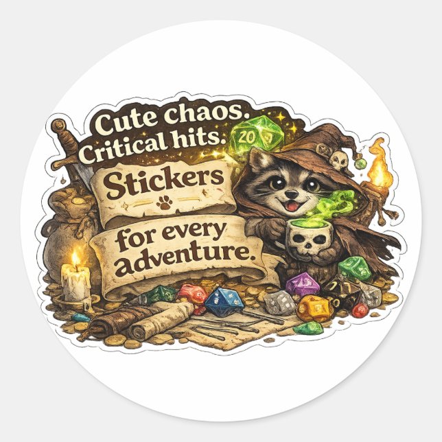 Cute Chaos Critical Hits Sticker Collection | RPG  (Front)