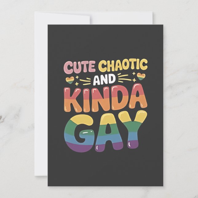 Cute Chaotic and Kinda Gay LGBTQ Pride Month  Holiday Card (Front)