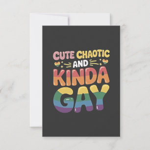 Cute Chaotic and Kinda Gay LGBTQ Pride Month  Thank You Card