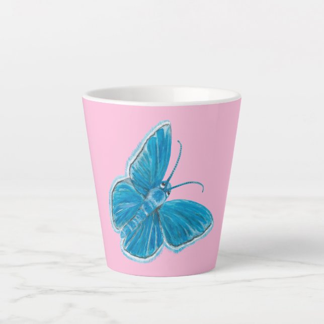 Cute Chapman's blue butterfly  Latte Mug (Front)