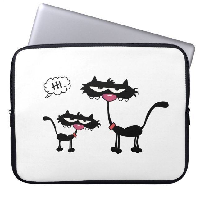 Cute Character Cats Laptop Sleeve (Front)