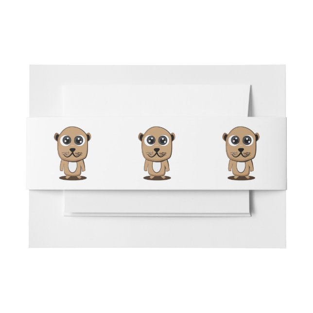 Cute character clipart invitation belly band (Front Example)
