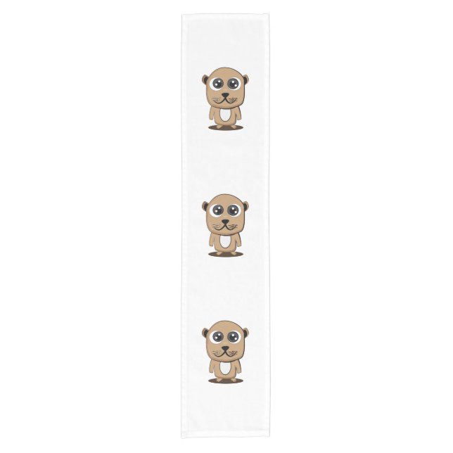 Cute character clipart short table runner (Front)