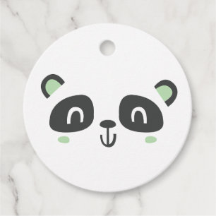 Cute character panda children's birthday favour tags
